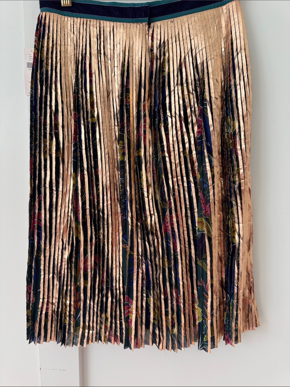 NWT Anthropologie Metallic Printed Pleated Skirt 2P - Picture 5 of 12